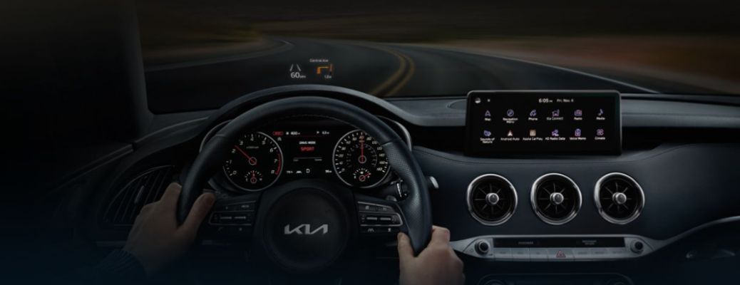 dashboard view of a Kia