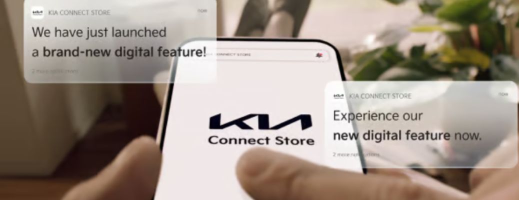 close up of a phone with Kia Connect on it