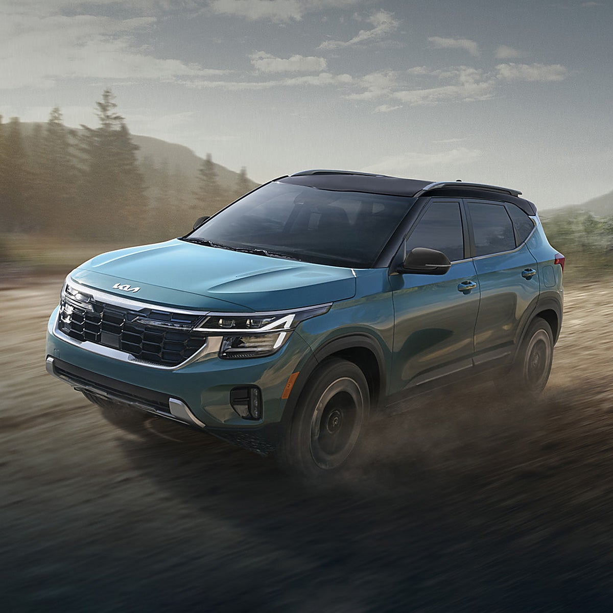 Kia Seltos SUV driving outdoors