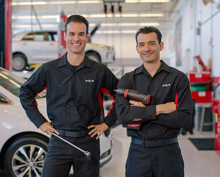 Kia service technicians at work